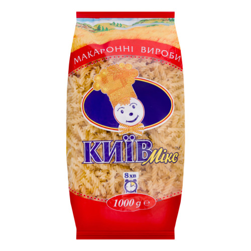 МАКАРОННІ ВИРОБИ СПІРАЛЬКА 1кг КИЕВ МИКС